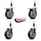 Service Caster 5'' Maroon Poly Swivel 7/8'' Expanding Stem Caster Set 2 Total Lock Brakes, 4PK SCC-EXTTL20S514-PPUB-MRN-2-S-2-78 - alternate 3